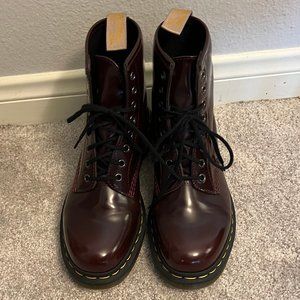 Dr. Martens Vegan 1460 Lace Up Cherry Red US Mens Size 8/Women's Size 9